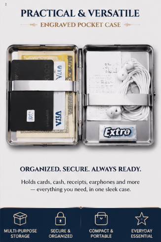 🔥🔥 Seance Chrome Cardholder Wallet – Gothic Victorian Metal Card Case!