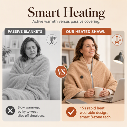 TopSpire®🔥 Christmas Sale — 50% OFF! ❄️ Stay Warm All Winter — Portable Electric Heated Blanket Shawl