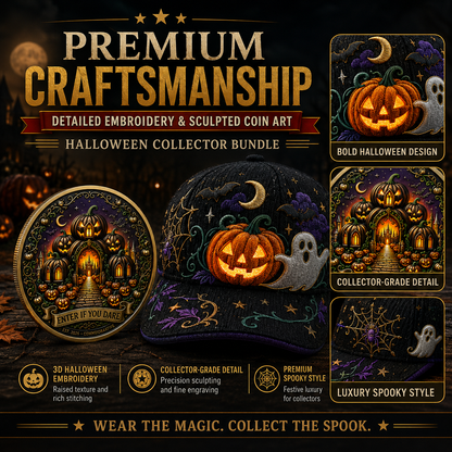🎃 LIMITED EDITION Halloween Embroidered Cap + FREE Collector Coin | Save 45% Today – Spooky Season Must-Have!