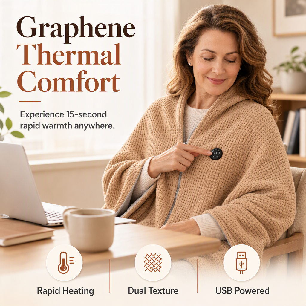 TopSpire®🔥 Christmas Sale — 50% OFF! ❄️ Stay Warm All Winter — Portable Electric Heated Blanket Shawl