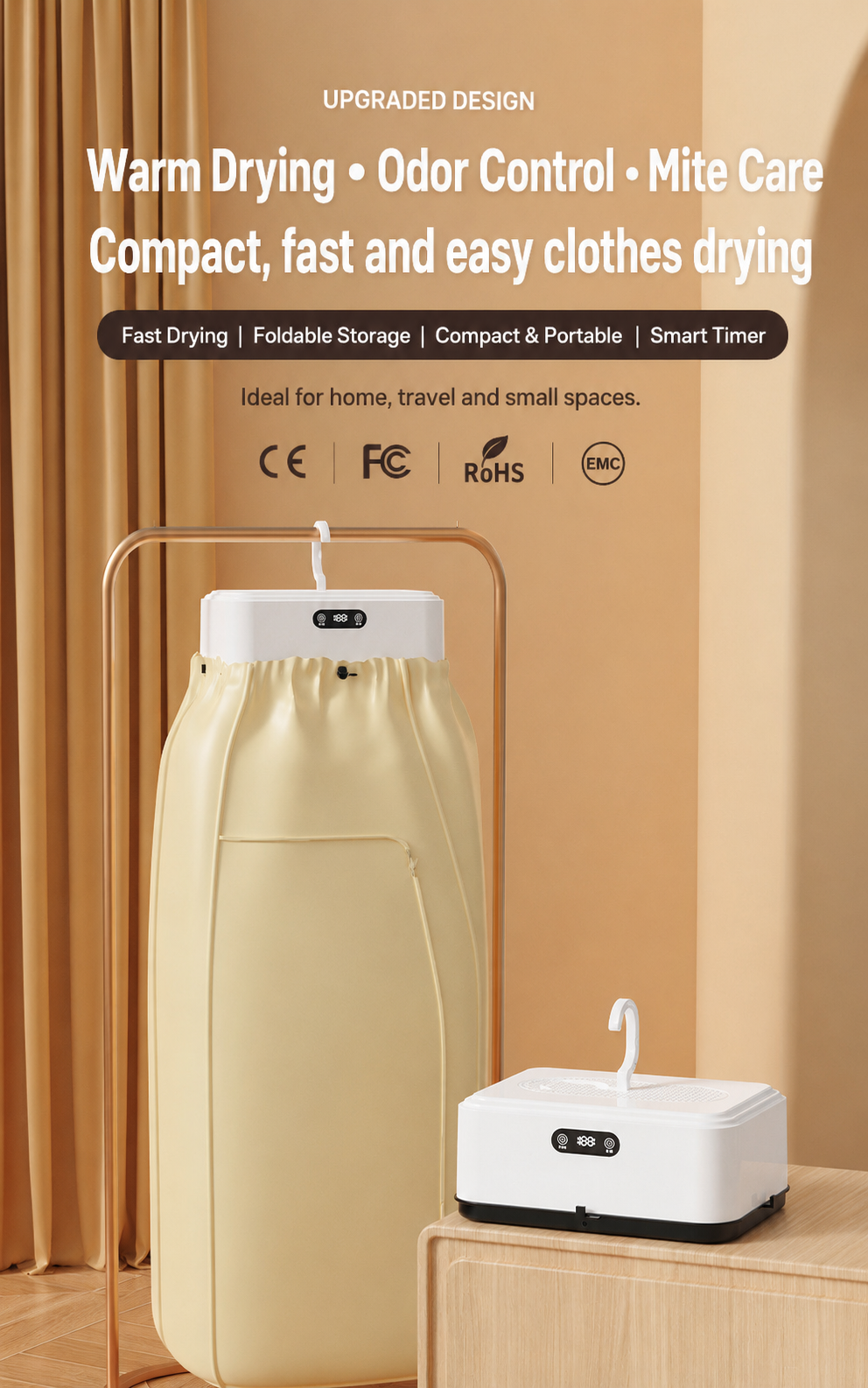 Upgraded compact clothes dryer design