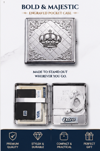 🔥🔥 Seance Chrome Cardholder Wallet – Gothic Victorian Metal Card Case!