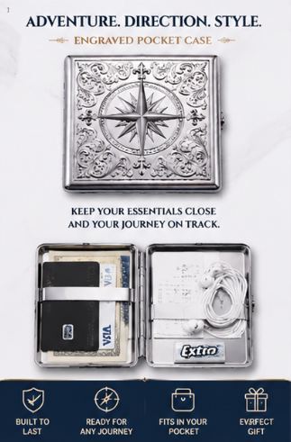 🔥🔥 Seance Chrome Cardholder Wallet – Gothic Victorian Metal Card Case!