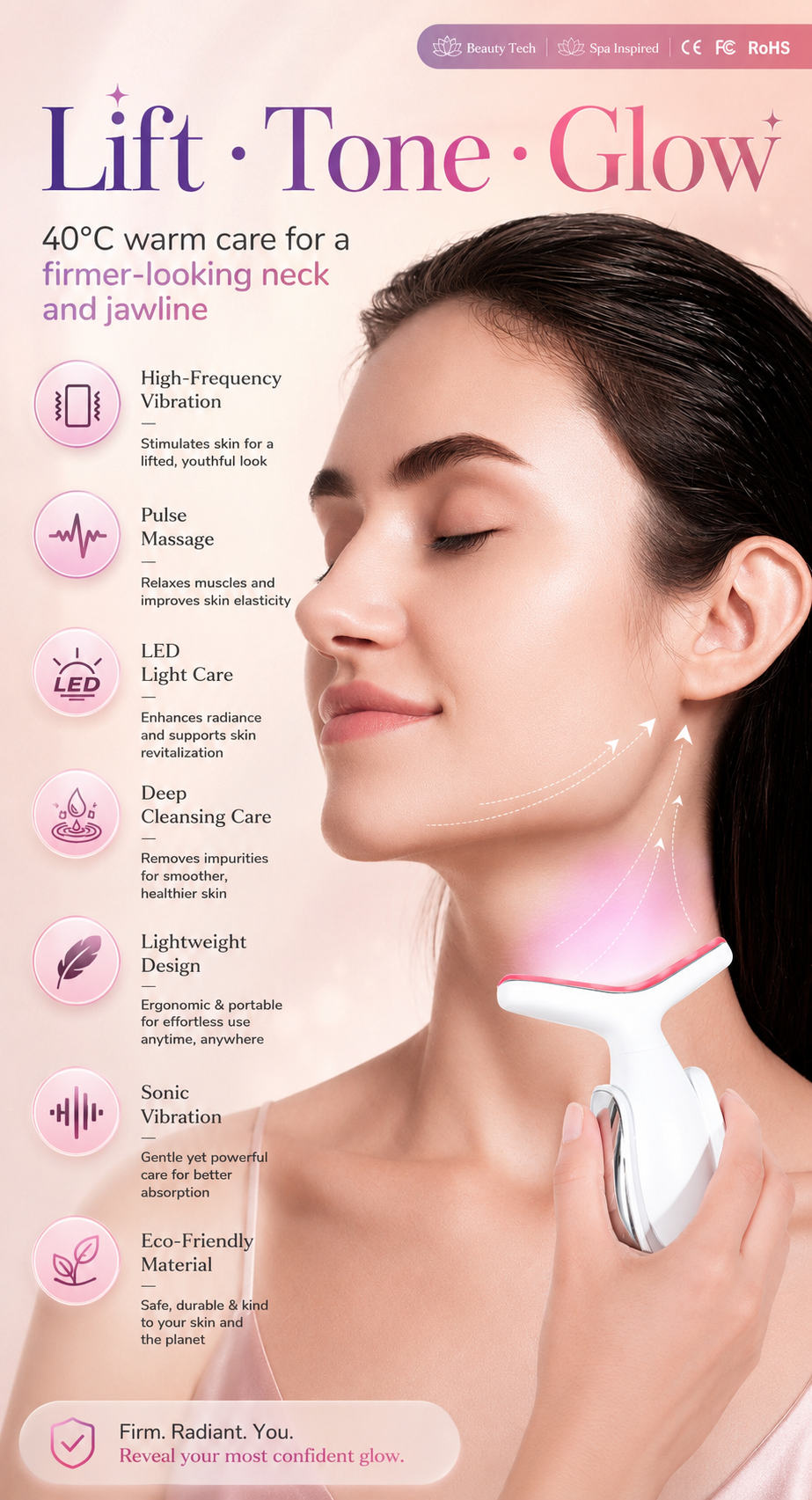 Lift tone glow beauty routine