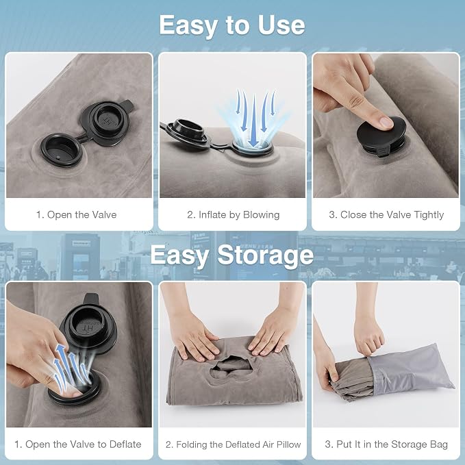 ⏳🔥LIMITED-TIME 50% OFF! ⏰🌬️✈️ Portable, inflatable, ergonomic travel pillow:😴 Enjoy a comfortable sleep anytime, anywhere 🧳💤