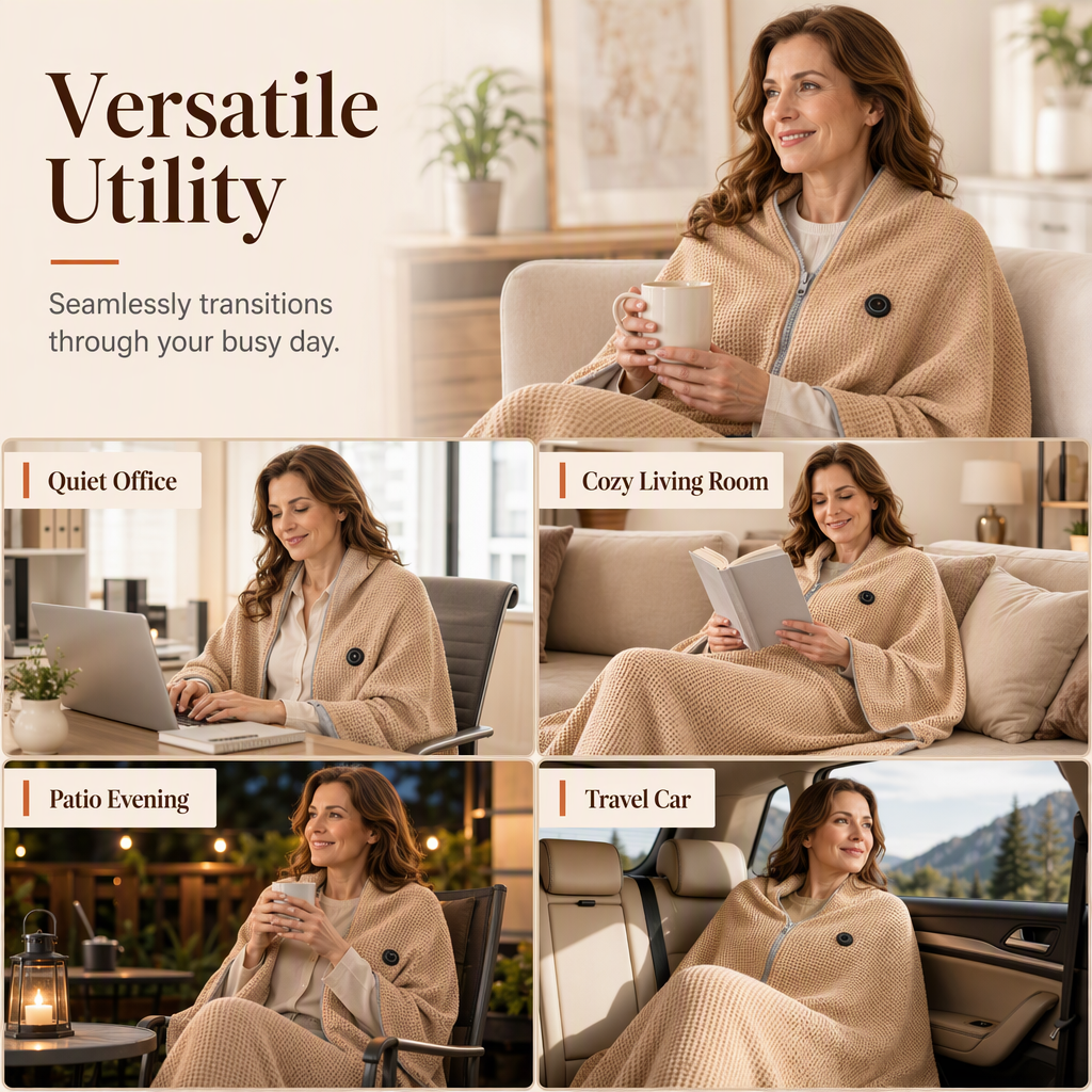 TopSpire®🔥 Christmas Sale — 50% OFF! ❄️ Stay Warm All Winter — Portable Electric Heated Blanket Shawl
