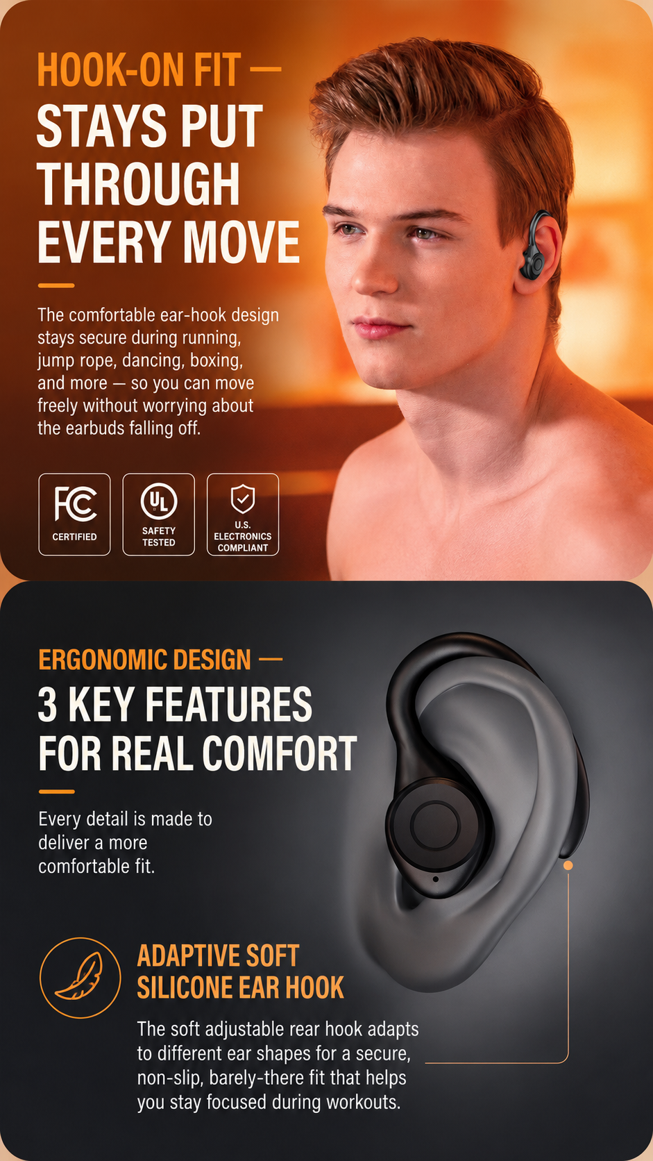 🔥 Today Only: 🔥 New Bluetooth 5.3 Sport Earbuds – Secure Ear Hook, Deep Bass & 220H Charging Case