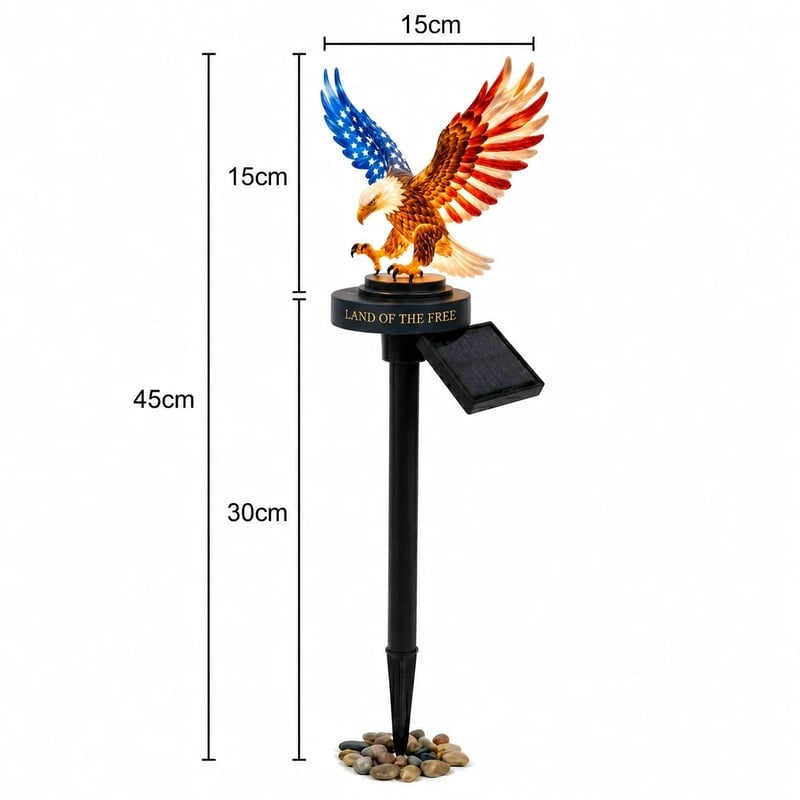 🔥LAST DAY 50% OFF – Solar Eagle Garden Light – A Glowing Tribute to American Freedom