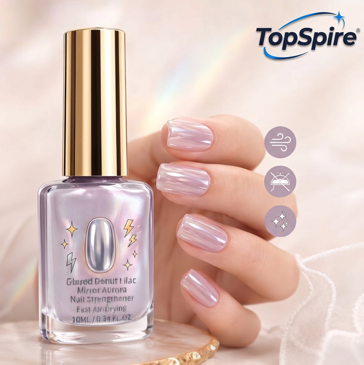 TopSpire® 📢📢50% OFF !! ⏰Lilac Glossy Mirror Nail Strengthener