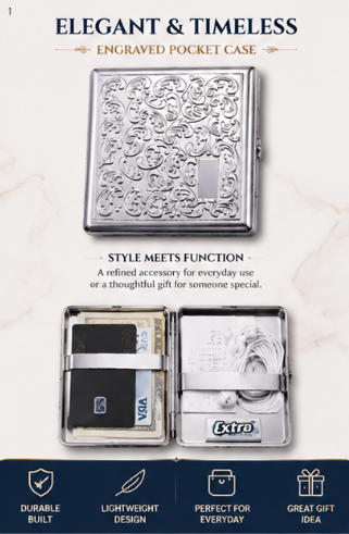 🔥🔥 Seance Chrome Cardholder Wallet – Gothic Victorian Metal Card Case!