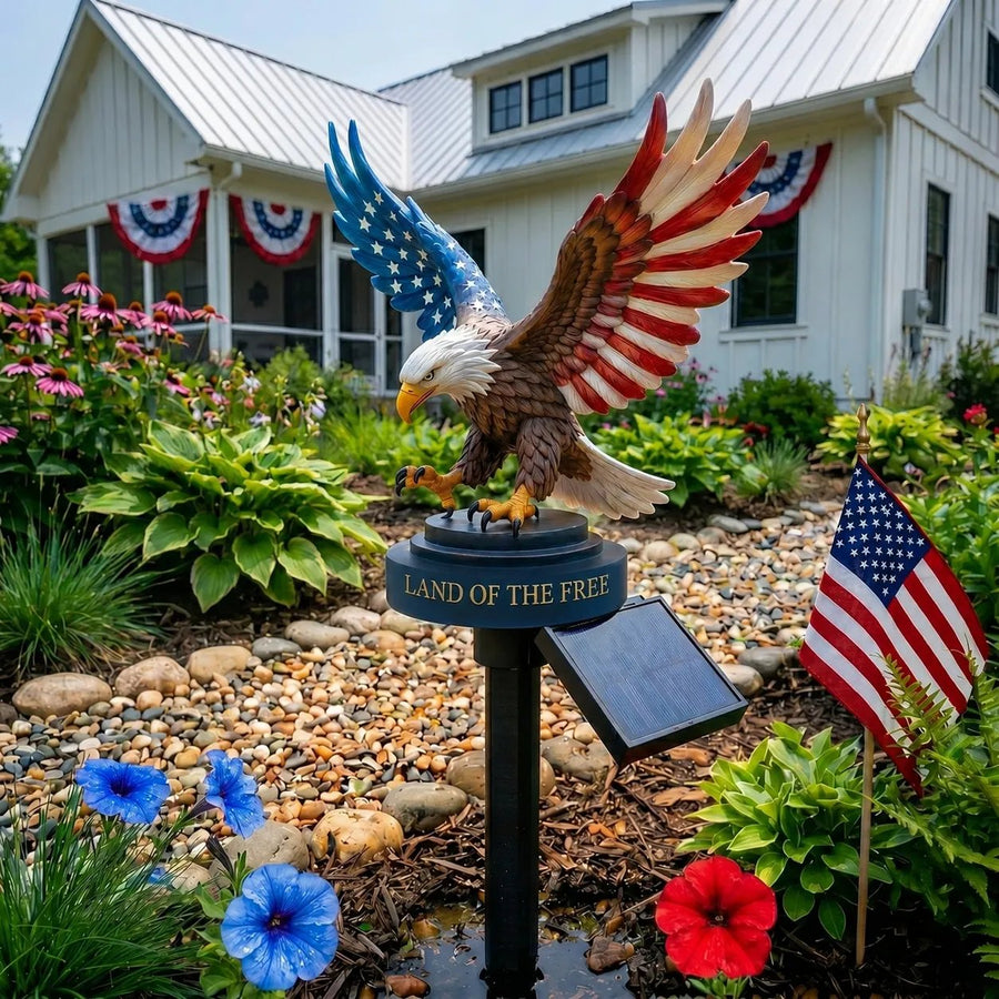 Solar eagle light for walkway