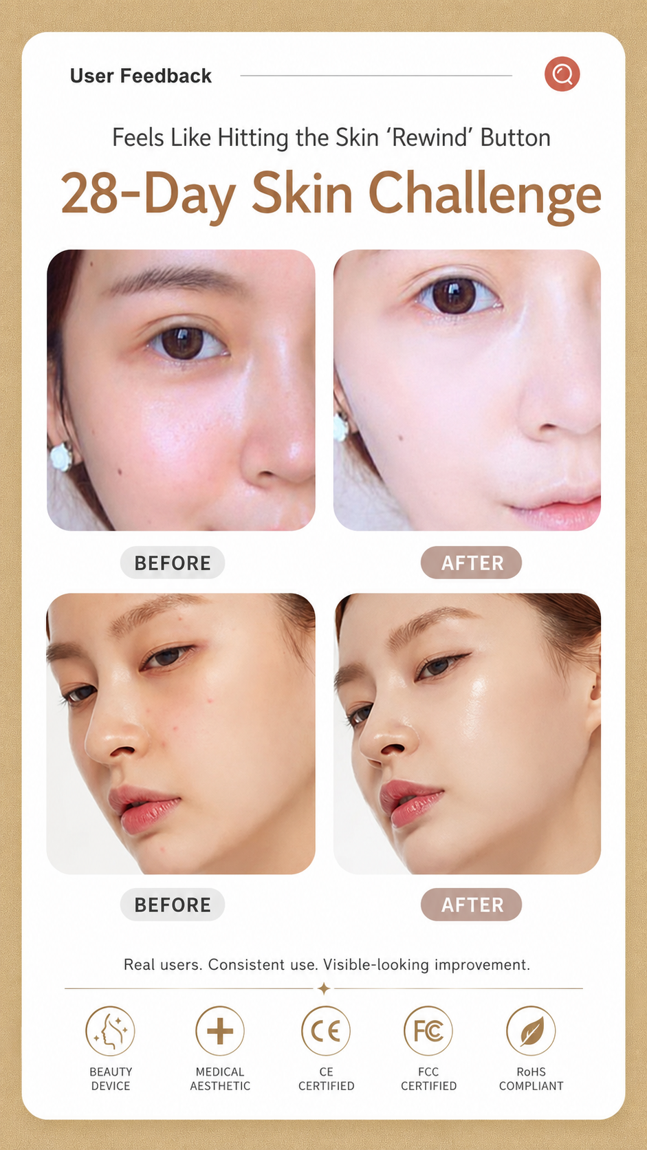 LED mask routine results illustration