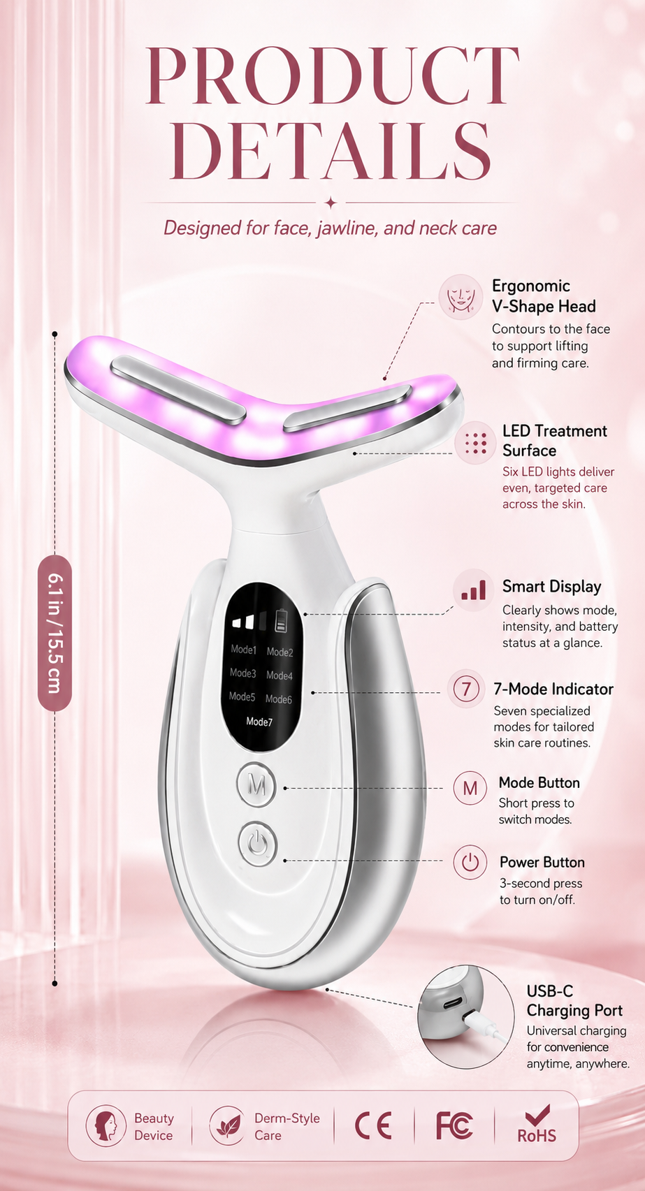 Neck beauty device details