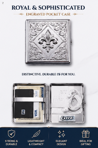 🔥🔥 Seance Chrome Cardholder Wallet – Gothic Victorian Metal Card Case!