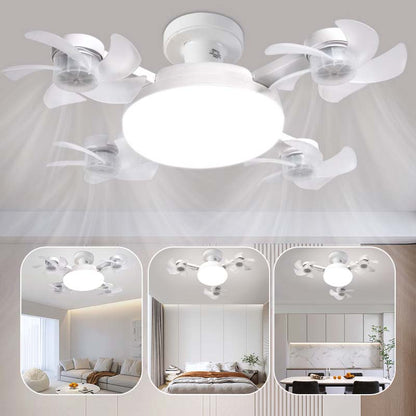 🌀Nowy wentylator sufitowy z lampą na gniazdo E27 – cichy wentylator LED 2‑w‑1 z pilotem, energooszczędne połączenie chłodzenia i oświetlenia do domu i sypialni