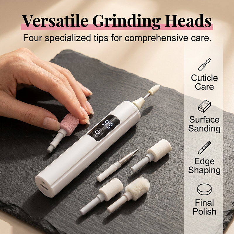 Electric Nail Drill+4 types of grinding head accessories